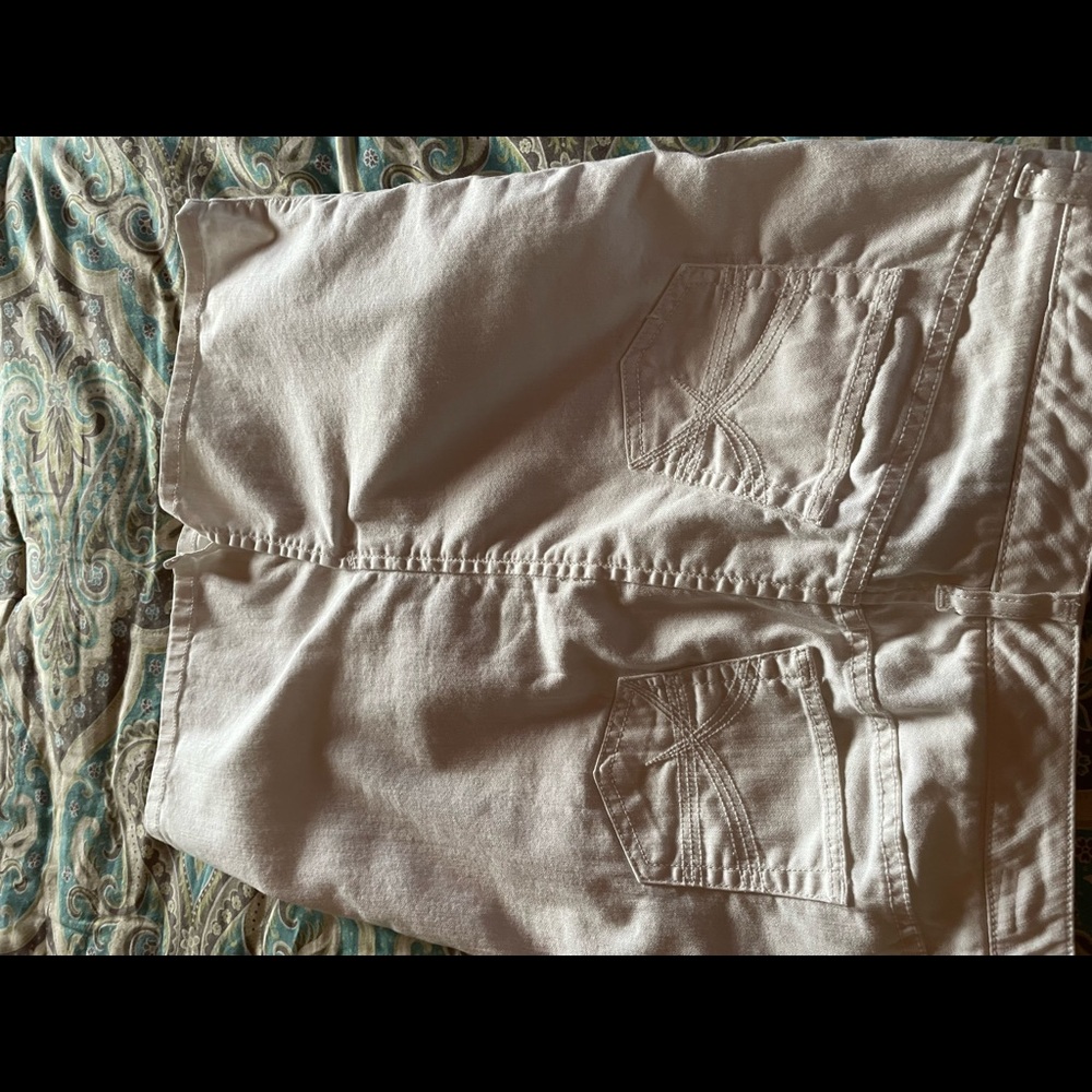 White denim knee high skirt 10